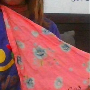 Pink candies scarf with flowers